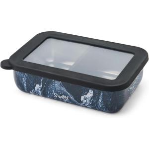 imageSwell Stainless Steel Bento Box Azurite Marble Fits One Large Entree Or Small Entree And Snack Includes Removable Divider Leakproof Easy to Clean Dishwasher SafeAzurite Marble