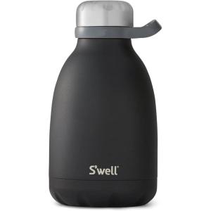 imageSwell Stainless Steel Roamer Bottle64 Fl OzTeakwood TripleLayered VacuumInsulated Containers Keeps Drinks Cold for 72 Hours and Hot for 24BPAFree Travel Water Bottle 64ozOnyx