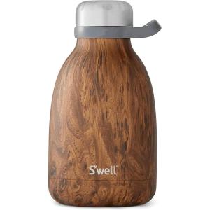 imageSwell Stainless Steel Roamer Bottle64 Fl OzTeakwood TripleLayered VacuumInsulated Containers Keeps Drinks Cold for 72 Hours and Hot for 24BPAFree Travel Water Bottle 64ozTeakwood