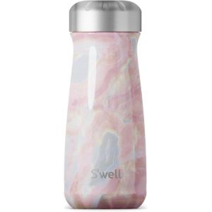 imageSwell Stainless Steel Traveler 16oz Teakwood Triple Layered Vacuum Insulated Containers Keeps Drinks Cold for 24 Hours and Hot for 12 BPA Free Easy Carrying On the GoGeode Rose