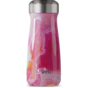imageSwell Stainless Steel Traveler 16oz Teakwood Triple Layered Vacuum Insulated Containers Keeps Drinks Cold for 24 Hours and Hot for 12 BPA Free Easy Carrying On the GoRose Agate