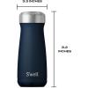 imageSwell Stainless Steel Traveler 16oz Onyx Triple Layered Vacuum Insulated Containers Keeps Drinks Cold for 24 Hours and Hot for 12 BPA Free Easy Carrying On the GoAzurite
