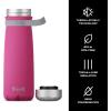imageSwell Stainless Steel Traveler With Handle 24oz Azalea Pink Triple Layered Vacuum Insulated Containers Keeps Drinks Cold for 40 Hours and Hot for 16 BPA Free Easy Carrying On the GoAzalea Pink