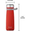 imageSwell Stainless Steel Traveler With Handle 24oz Azalea Pink Triple Layered Vacuum Insulated Containers Keeps Drinks Cold for 40 Hours and Hot for 16 BPA Free Easy Carrying On the GoPoppy Red