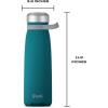 imageSwell Stainless Steel Traveler With Handle 40oz Poppy Red Triple Layered Vacuum Insulated Containers Keeps Drinks Cold for 60 Hours and Hot for 20 BPA Free Easy Carrying On the GoPeacock Blue