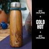 imageSwell Stainless Steel Traveler With Handle 40oz Poppy Red Triple Layered Vacuum Insulated Containers Keeps Drinks Cold for 60 Hours and Hot for 20 BPA Free Easy Carrying On the GoTeakwood