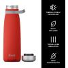 imageSwell Stainless Steel Traveler With Handle 40oz Poppy Red Triple Layered Vacuum Insulated Containers Keeps Drinks Cold for 60 Hours and Hot for 20 BPA Free Easy Carrying On the GoPoppy Red