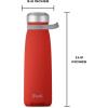 imageSwell Stainless Steel Traveler With Handle 40oz Poppy Red Triple Layered Vacuum Insulated Containers Keeps Drinks Cold for 60 Hours and Hot for 20 BPA Free Easy Carrying On the GoPoppy Red