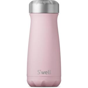 imageSwell Stainless Steel Traveler 16oz Onyx Triple Layered Vacuum Insulated Containers Keeps Drinks Cold for 24 Hours and Hot for 12 BPA Free Easy Carrying On the GoPink Topaz