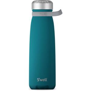 imageSwell Stainless Steel Traveler With Handle 40oz Poppy Red Triple Layered Vacuum Insulated Containers Keeps Drinks Cold for 60 Hours and Hot for 20 BPA Free Easy Carrying On the GoPeacock Blue