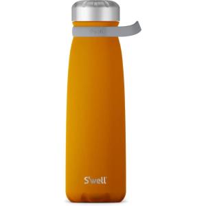 imageSwell Stainless Steel Traveler With Handle 40oz Poppy Red Triple Layered Vacuum Insulated Containers Keeps Drinks Cold for 60 Hours and Hot for 20 BPA Free Easy Carrying On the GoGolden Hour