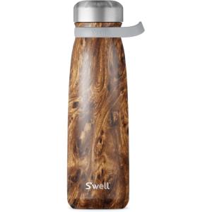 imageSwell Stainless Steel Traveler With Handle 40oz Poppy Red Triple Layered Vacuum Insulated Containers Keeps Drinks Cold for 60 Hours and Hot for 20 BPA Free Easy Carrying On the GoTeakwood