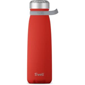 imageSwell Stainless Steel Traveler With Handle 40oz Poppy Red Triple Layered Vacuum Insulated Containers Keeps Drinks Cold for 60 Hours and Hot for 20 BPA Free Easy Carrying On the GoPoppy Red