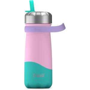 imageSwell Stainless Steel Traveler with Flip Straw Lid 16oz Dragonfruit Triple Layered Vacuum Insulated Containers Keeps Drinks Cold for 24 Hours BPA Free Easy Carrying On the GoPastel Paradise