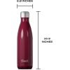 imageSwell Stainless Steel Water Bottle 17oz Blue Suede TripleLayered Vacuum Insulated Containers Keeps Drinks Cold for 36 Hours and Hot for 18 BPA Free Perfect for On the GoWild Cherry