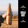 imageSwell Stainless Steel Water Bottle 17oz Calacatta Gold Triple Layered Vacuum Insulated Containers Keeps Drinks Cold for 36 Hours and Hot for 18 BPA Free Perfect for On the GoTeakwood