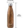 imageSwell Stainless Steel Water Bottle 17oz Calacatta Gold Triple Layered Vacuum Insulated Containers Keeps Drinks Cold for 36 Hours and Hot for 18 BPA Free Perfect for On the GoTeakwood