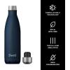 imageSwell Stainless Steel Water Bottle 17oz Onyx Triple Layered VacuumInsulated Containers Keeps Drinks Cold for 36 Hours and Hot for 18 BPA Free Perfect for On the GoAzurite