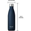imageSwell Stainless Steel Water Bottle 17oz Onyx Triple Layered VacuumInsulated Containers Keeps Drinks Cold for 36 Hours and Hot for 18 BPA Free Perfect for On the GoAzurite