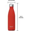 imageSwell Stainless Steel Water Bottle 17oz Poppy Red Triple Layered Vacuum Insulated Containers Keeps Drinks Cold for 36 Hours and Hot for 18 BPA Free Perfect for On the GoPoppy Red