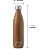 imageSwell Stainless Steel Water Bottle 25oz Teakwood Triple Layered Vacuum Insulated Containers Keeps Drinks Cold for 48 Hours and Hot for 24 BPA Free Perfect for On the GoTeakwood