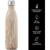 imageSwell Stainless Steel Water Bottle 25oz Goals Triple Layered Vacuum Insulated Containers Keeps Drinks Cold for 48 Hours and Hot for 24 BPA Free Perfect for On the GoBlonde Wood