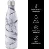 imageSwell Stainless Steel Water Bottle 25oz Goals Triple Layered Vacuum Insulated Containers Keeps Drinks Cold for 48 Hours and Hot for 24 BPA Free Perfect for On the GoWhite Marble
