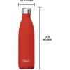 imageSwell Stainless Steel Water Bottle 25oz Peacock Blue Triple Layered Vacuum Insulated Containers Keeps Drinks Cold for 48 Hours and Hot for 24 BPA Free Perfect for On the GoPoppy Red