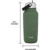 imageSwell Recycled Stainless Steel Explorer with Flip Straw Lid 32oz Onyx Triple Layered Vacuum Insulated Containers Keeps Drinks Cold for 42 Hours and Hot for 10Green Jasper
