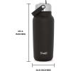 imageSwell Recycled Stainless Steel Explorer with Flip Straw Lid 32oz Onyx Triple Layered Vacuum Insulated Containers Keeps Drinks Cold for 42 Hours and Hot for 10Onyx
