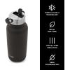 imageSwell Recycled Stainless Steel Explorer with Flip Straw Lid 32oz Onyx Triple Layered Vacuum Insulated Containers Keeps Drinks Cold for 42 Hours and Hot for 10Onyx