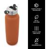 imageSwell Recycled Stainless Steel Explorer with Flip Straw Lid and Handle 40oz Green Jasper Triple Layered Vacuum Insulated Containers Keeps Drinks Cold for 54 Hours and Hot for 12Carnelian