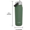 imageSwell Recycled Stainless Steel Explorer with Flip Straw Lid and Handle 40oz Green Jasper Triple Layered Vacuum Insulated Containers Keeps Drinks Cold for 54 Hours and Hot for 12Green Jasper