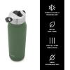 imageSwell Recycled Stainless Steel Explorer with Flip Straw Lid and Handle 40oz Green Jasper Triple Layered Vacuum Insulated Containers Keeps Drinks Cold for 54 Hours and Hot for 12Green Jasper