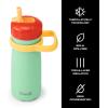 imageSwell Stainless Steel Kids Traveler with Flip Straw Lid 16oz Pink Petal Triple Layered Vacuum Insulated Containers Keeps Drinks Cold for 24 Hours BPA Free Easy Carrying On the GoSpring Green