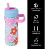 imageSwell Stainless Steel Kids Traveler with Flip Straw Lid 16oz Pink Petal Triple Layered Vacuum Insulated Containers Keeps Drinks Cold for 24 Hours BPA Free Easy Carrying On the GoPink Petal