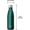 imageSwell Stainless Steel Water Bottle 17 Fl ounces Himalayan Salt TripleLayered VacuumInsulated Containers Keeps Drinks Cold for 36 Hours and Hot for 18 BPAFree Perfect for On the GoGreen Sapphire