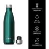 imageSwell Stainless Steel Water Bottle 17 Fl ounces Himalayan Salt TripleLayered VacuumInsulated Containers Keeps Drinks Cold for 36 Hours and Hot for 18 BPAFree Perfect for On the GoGreen Sapphire