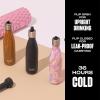 imageSwell Stainless Steel Water Bottle with Flip Straw Cap 17oz Geode Rose Triple Layered Vacuum Insulated Containers Keeps Drinks Cold for 36 Hours and Hot for 10 Perfect for On the GoGeode Rose