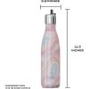 imageSwell Stainless Steel Water Bottle with Flip Straw Cap 17oz Geode Rose Triple Layered Vacuum Insulated Containers Keeps Drinks Cold for 36 Hours and Hot for 10 Perfect for On the GoGeode Rose