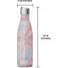 imageSwell Stainless Steel Water Bottle with Sports 17oz Geode Rose Triple Layered Vacuum Insulated Containers Keeps Drinks Cold for 36 Hours and Hot for 10 BPA Free Perfect for On the GoGeode Rose