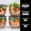 imageSwell Tritan Prep Bowl Set of 4 10oz Makes Meal Prep Easy And Convenient Leakproof Lids Microwavable and Dishwasher Safe BPA FreeClear