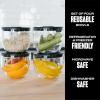 imageSwell Tritan Prep Bowl Set of 4 10oz Makes Meal Prep Easy And Convenient Leakproof Lids Microwavable and Dishwasher Safe BPA FreeClear