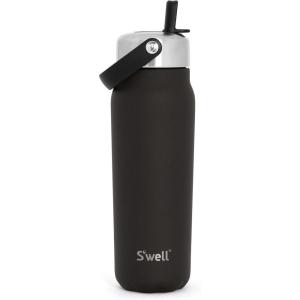 imageSwell Recycled Stainless Steel Explorer with Flip Straw Lid and Handle 40oz Green Jasper Triple Layered Vacuum Insulated Containers Keeps Drinks Cold for 54 Hours and Hot for 12Onyx