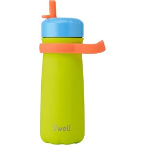 imageSwell Stainless Steel Kids Traveler with Flip Straw Lid 16oz Pink Petal Triple Layered Vacuum Insulated Containers Keeps Drinks Cold for 24 Hours BPA Free Easy Carrying On the GoLime Sherbet