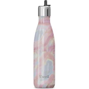 imageSwell Stainless Steel Water Bottle with Flip Straw Cap 17oz Geode Rose Triple Layered Vacuum Insulated Containers Keeps Drinks Cold for 36 Hours and Hot for 10 Perfect for On the GoGeode Rose