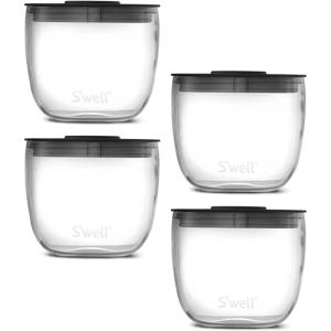 imageSwell Tritan Prep Bowl Set of 4 10oz Makes Meal Prep Easy And Convenient Leakproof Lids Microwavable and Dishwasher Safe BPA FreeClear