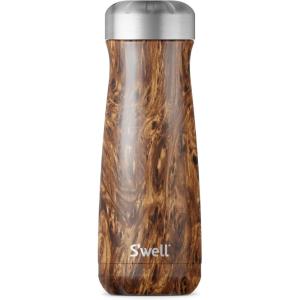 imageSwell Stainless Steel Traveler 20oz Azurite Triple Layered Vacuum Insulated Containers Keeps Drinks Cold for 36 Hours and Hot for 15 BPA Free Easy Carrying On the GoTeakwood