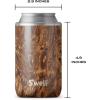 imageSwell Stainless Steel Drink Chiller Fits 12oz Cans and Bottles Teakwood Triple Layered Vacuum Insulated Container Keeps Drinks Cold for Up To 6 Hours BPA Free12 oz