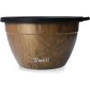imageSwell Stainless Steel Salad Bowl Kit 64oz Desert Sky Comes with 2oz Mini Canister and Removable Tray for Organization Leakproof Easy to Clean Dishwasher SafeTeakwood